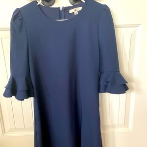 Navy dress flutter sleeves. Size S Ya brand.